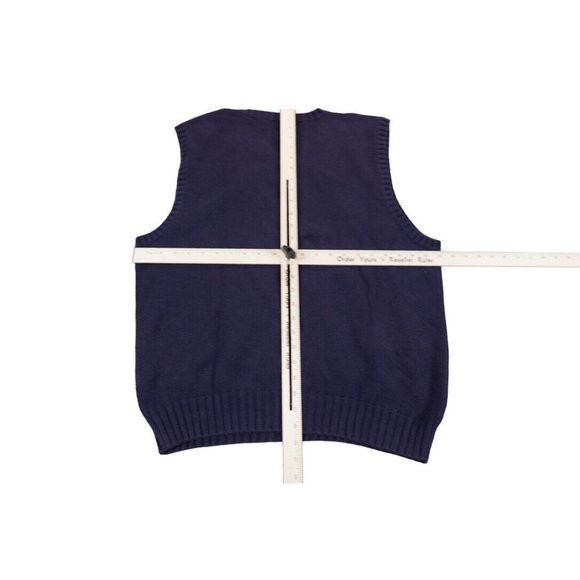 Polo Ralph Lauren Sweater Vest XL Navy Cotton Pullover‎ 90s preppy Dad Vintage - Picture 5 of 7